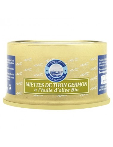 Miettes de thon blanc Germon à l'huile d'olive BIO 135gr*