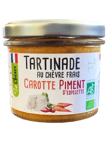 Tartinade au Chèvre Frais Carotte Piment d'Espelette 